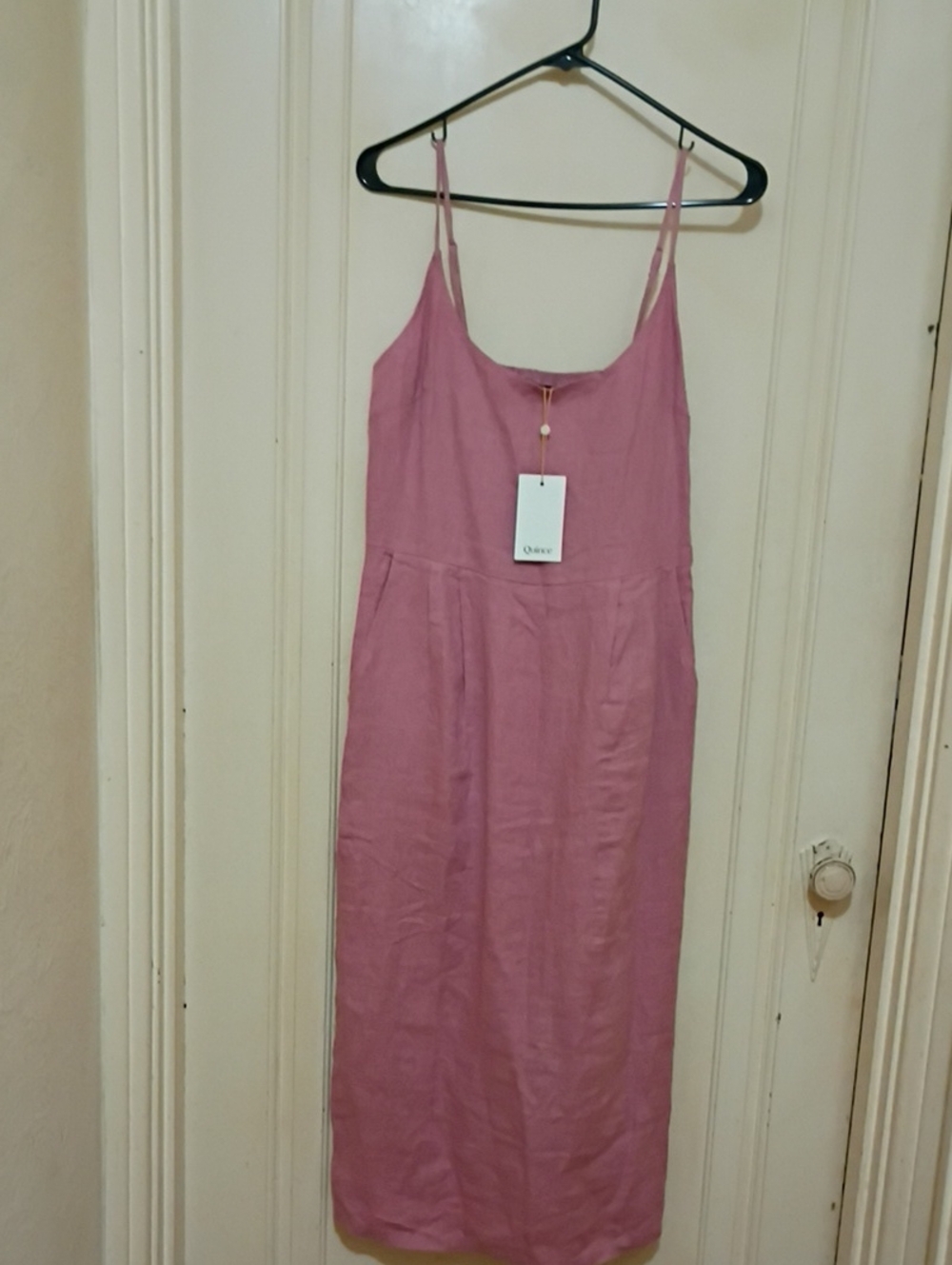 Quince Dusty Rose Midi Slip Dress